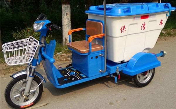 和田市电动三轮保洁车DG3500B500L塑料桶